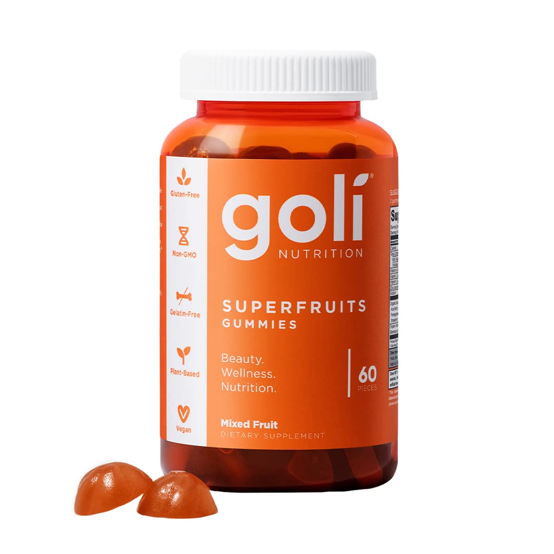 Goli Nutritional Supplement, SuperFruits Beauty Gummy Vitamin - 60 Count - Collagen-Promoting Ingredients