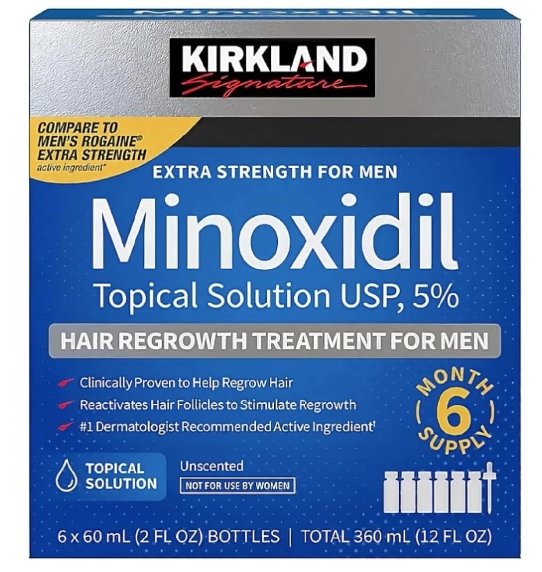 KIRKLAND MINOXIDIL 5% TOPICAL SOLUTION FOR HAIR AND BEARD GROWTH