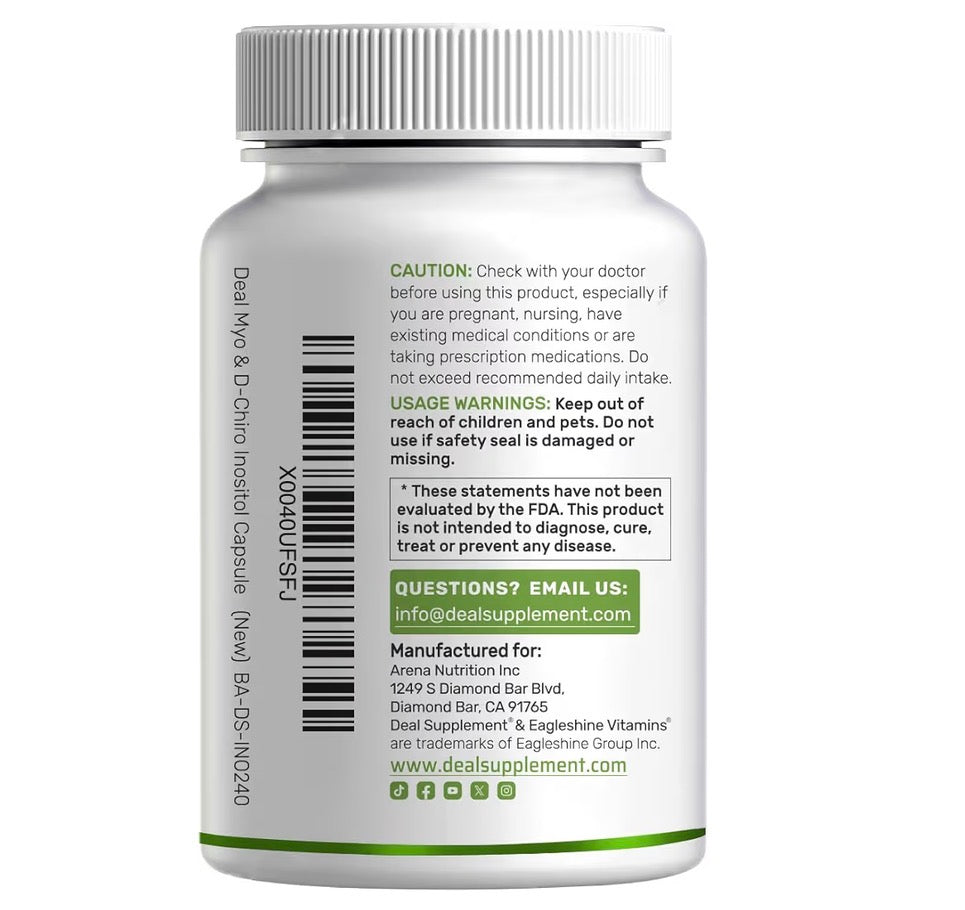Deal Myo-Inositol & D-Chiro Inositol with Folate, Vitamin D3 & Vitex