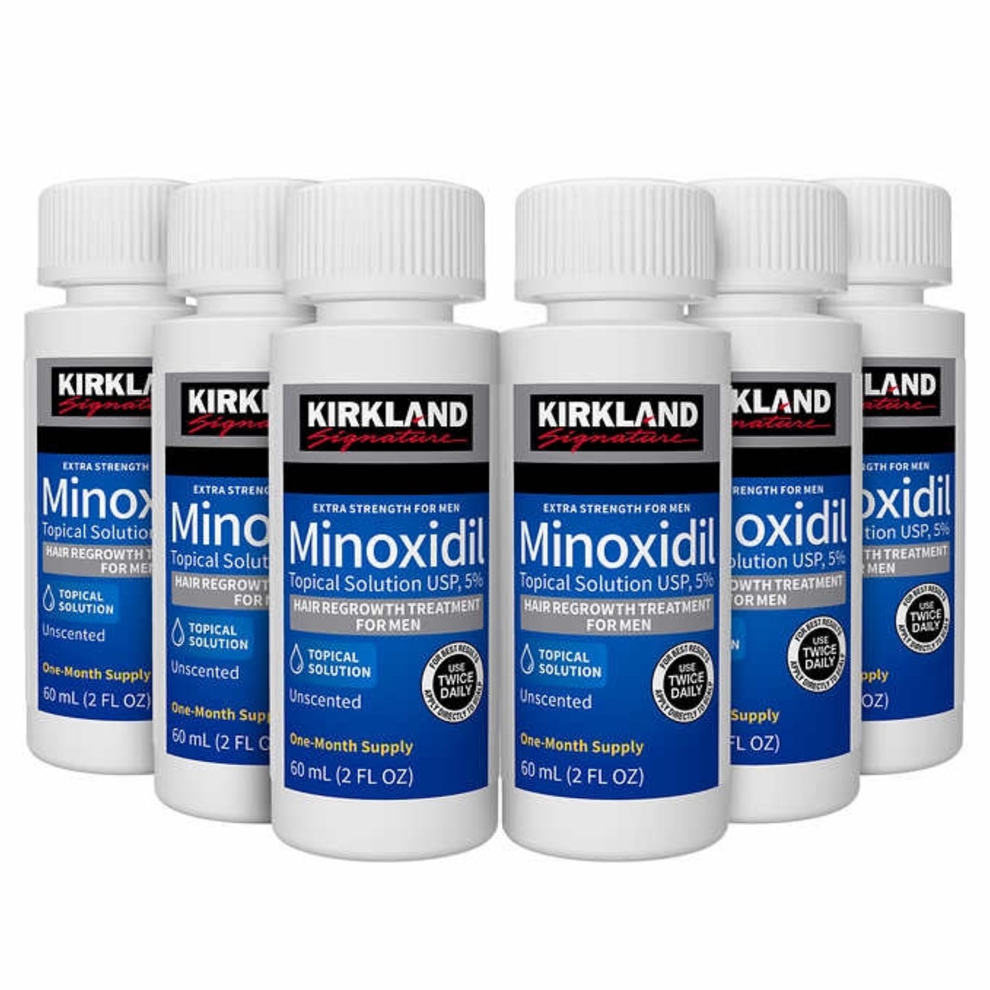 ORIGINAL KIRKLAND Signature Minoxidil 5% Hair & Beard Regrowth Treatment for Men Topical Solution | Extra Strength | - 1 Month Supply
