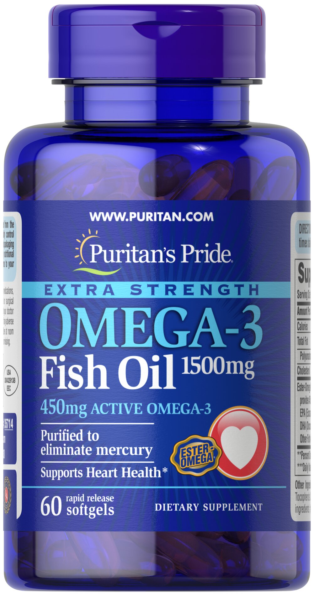 PURITAN’S PRIDE Omega-3 Fish Oil 1200mg - 100 softgels