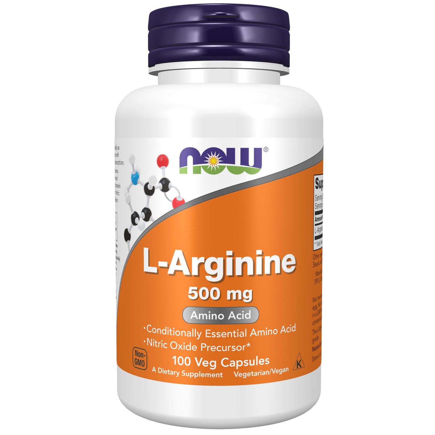 NOW Foods Supplements, L-Arginine 500 mg, 100 CAPS