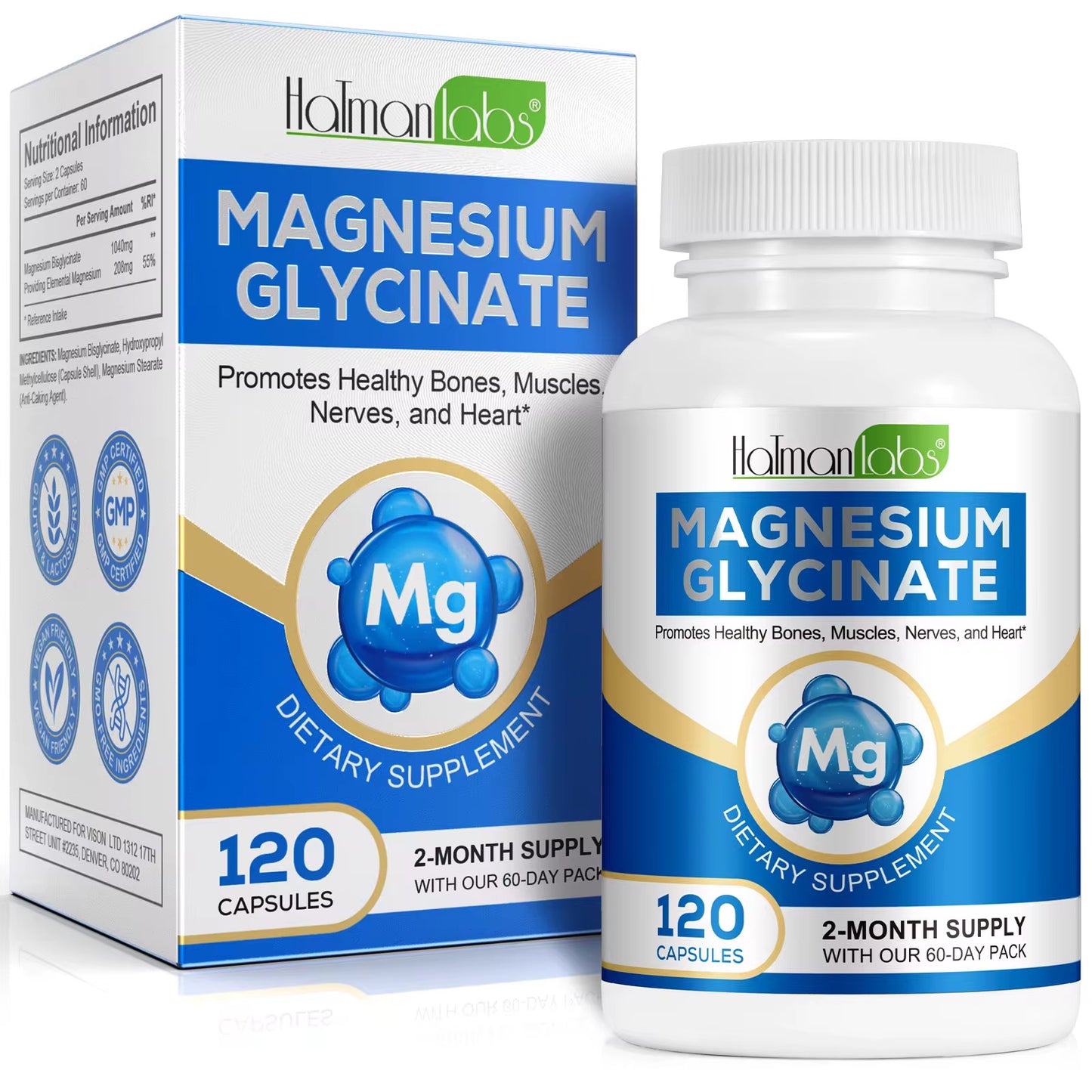 HATMANLABS MAGNESIUM GLYCINATE 120 CAPSULES