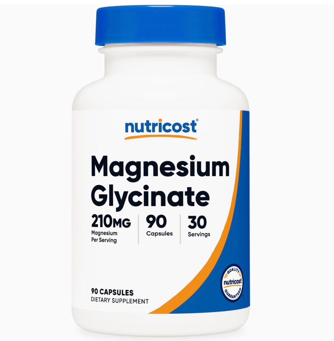 Nutricost Magnesium Glycinate Capsules - 90 Capsules, 210 mg