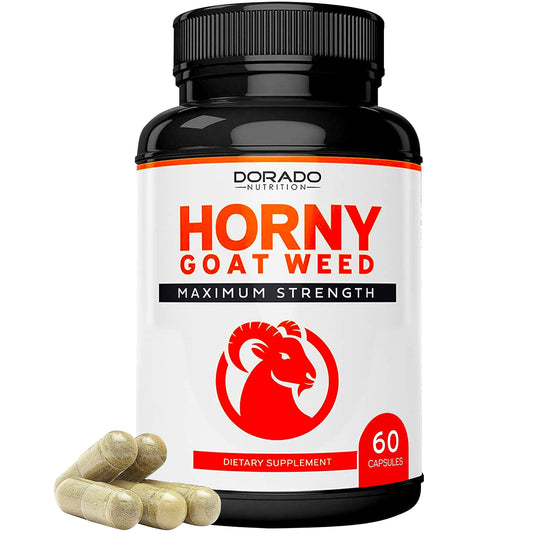 Horny Goat Weed For Men and Women - [Maximum Strength] - Stamina, Endurance - USA Made - 60 Count