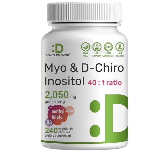 Deal Myo-Inositol & D-Chiro Inositol with Folate, Vitamin D3 & Vitex