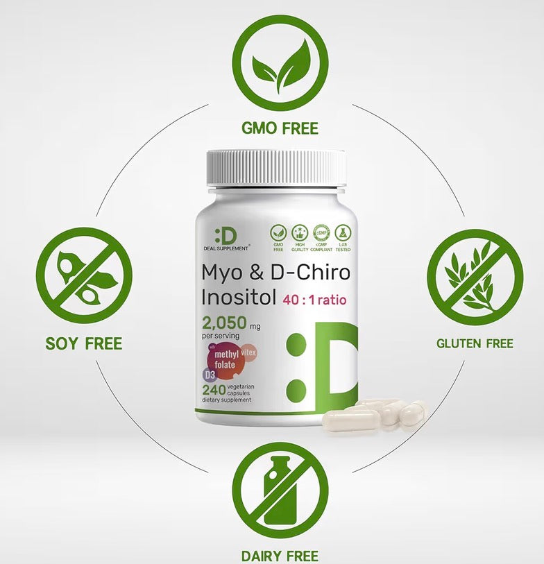 Deal Myo-Inositol & D-Chiro Inositol with Folate, Vitamin D3 & Vitex