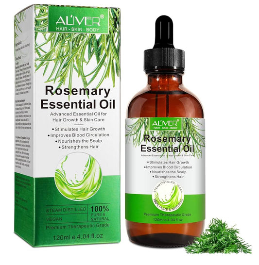 ALIVER Rosemary Oil for Hair Growth, Rosemary Essential Oil, Nourishes Scalp, Strengthens Hair and Stimulates Hair Growth - 4oZ