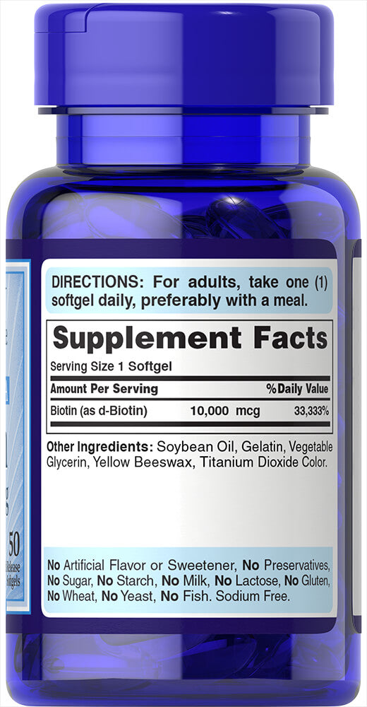 PURITANS PRIDE BIOTIN 10,000MCG